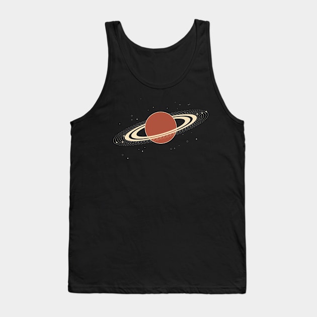 The Ringed Planet - Orange Tank Top by Liam Warr